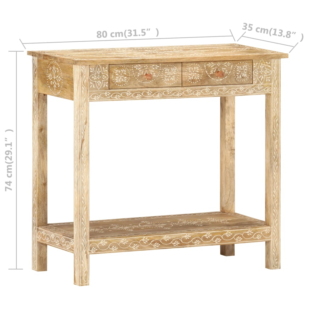 Avlastningsbord Konsollbord Tre 80x35x74 cm heltre mango