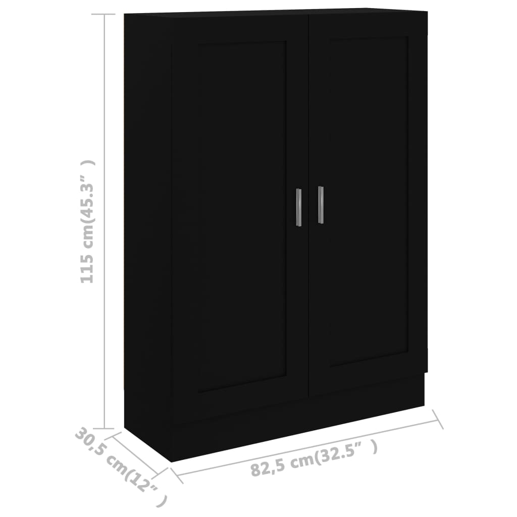 Bokhylle Svart 82,5x30,5x115 cm