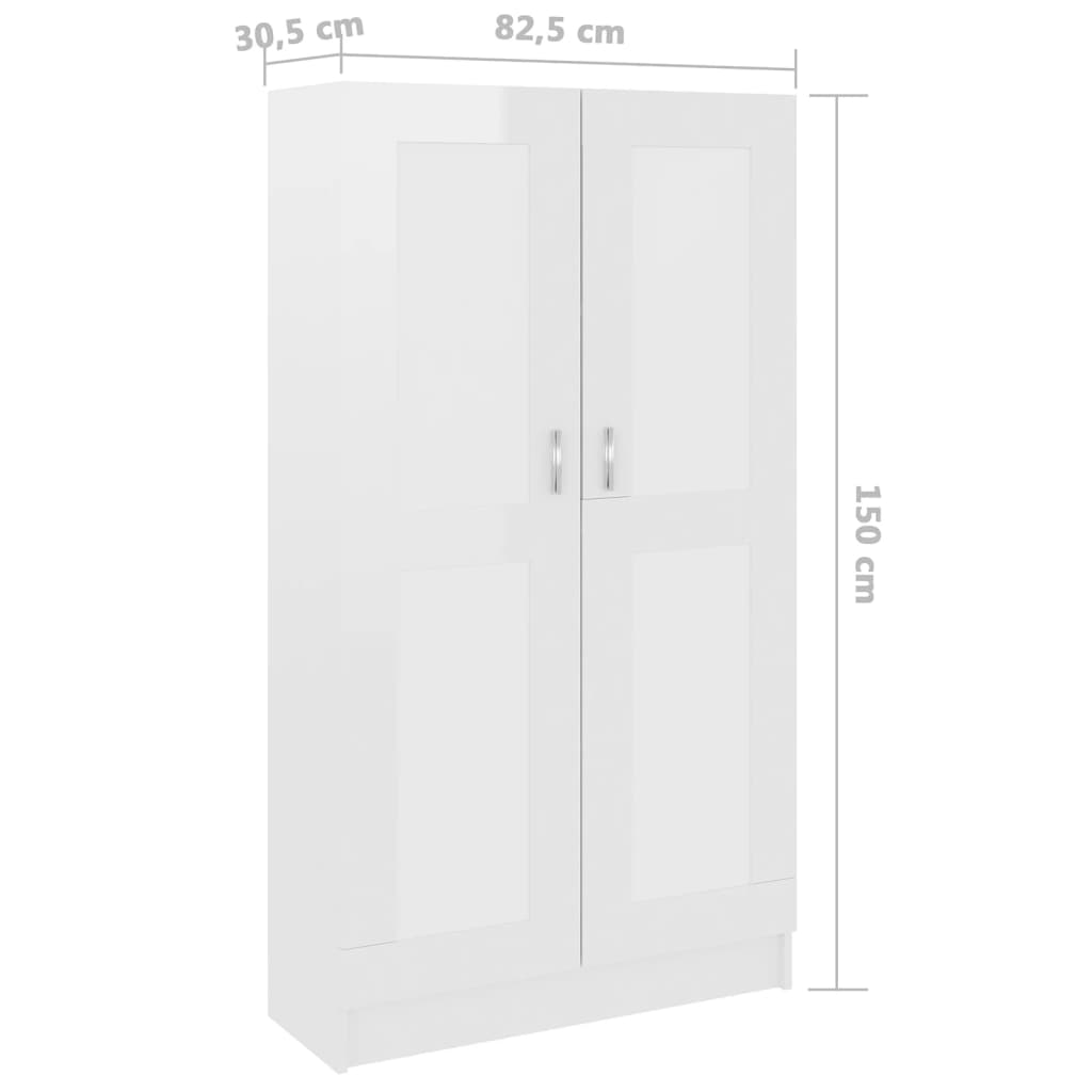 Skap Høyglans Hvit 82,5x30,5x150 cm