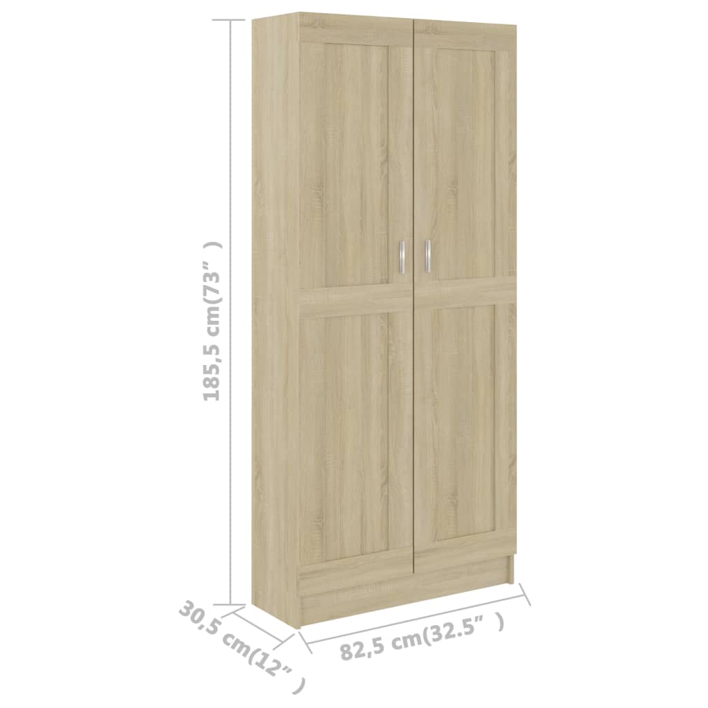 Bokhylle Sonoma Eik 82,5x30,5x185,5 cm