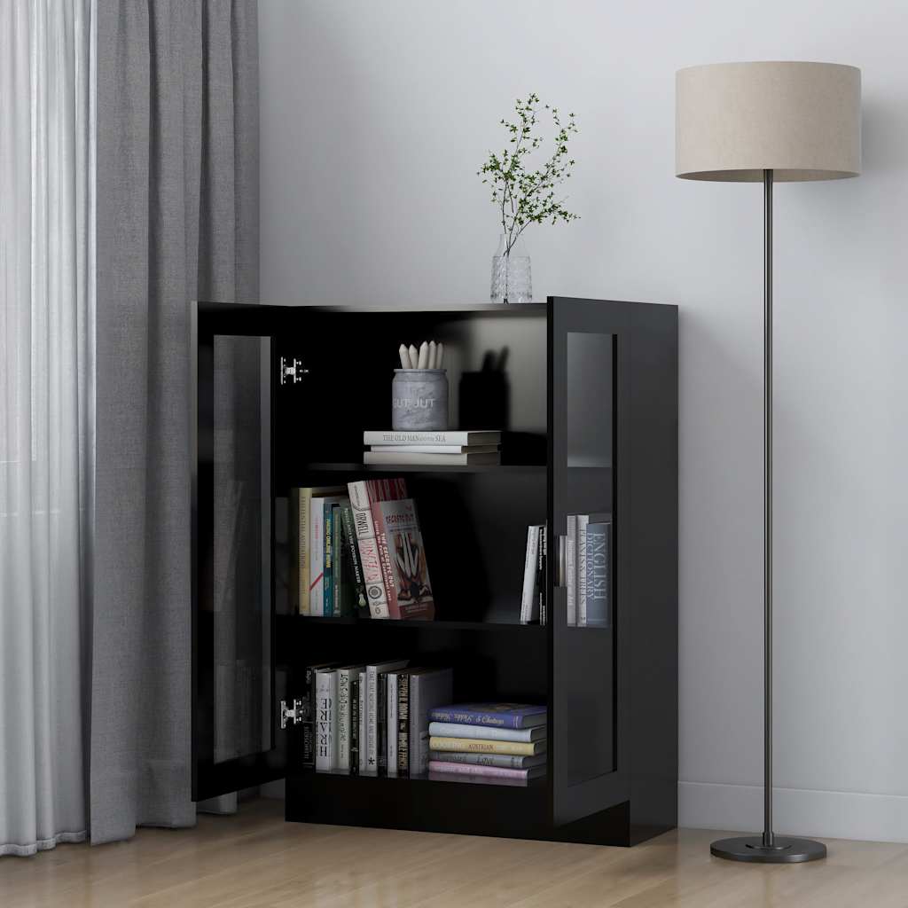 Vitrineskap Svart 82,5x30,5x115 cm