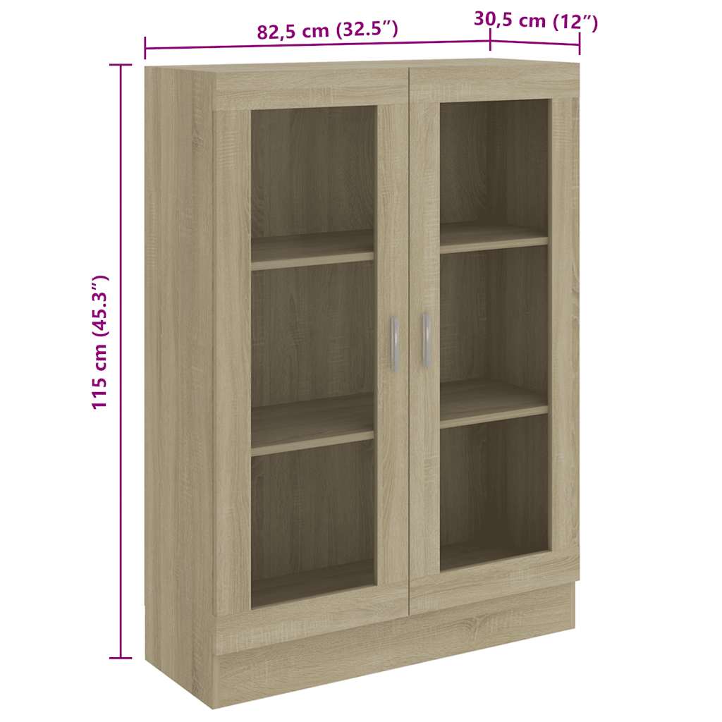 Vitrineskap Sonoma Eik 82,5x30,5x115 cm