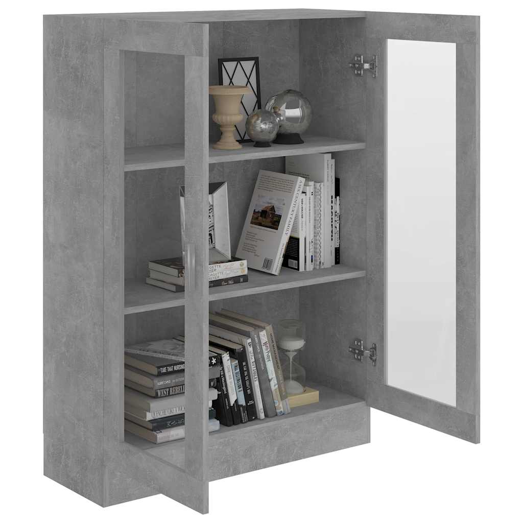 Vitrineskap Betonggrå 82,5x30,5x115 cm