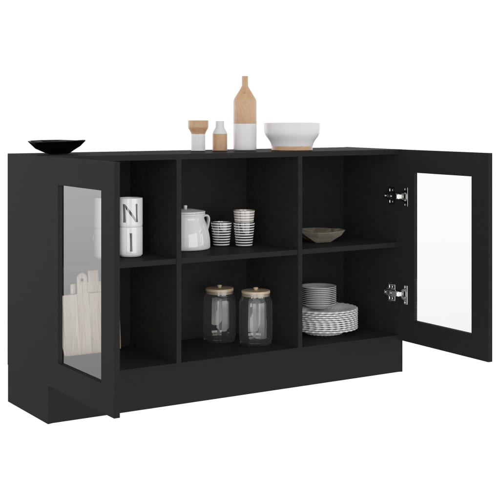 Vitrineskap Svart 120x30,5x70 cm