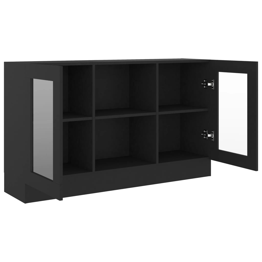 Vitrineskap Svart 120x30,5x70 cm