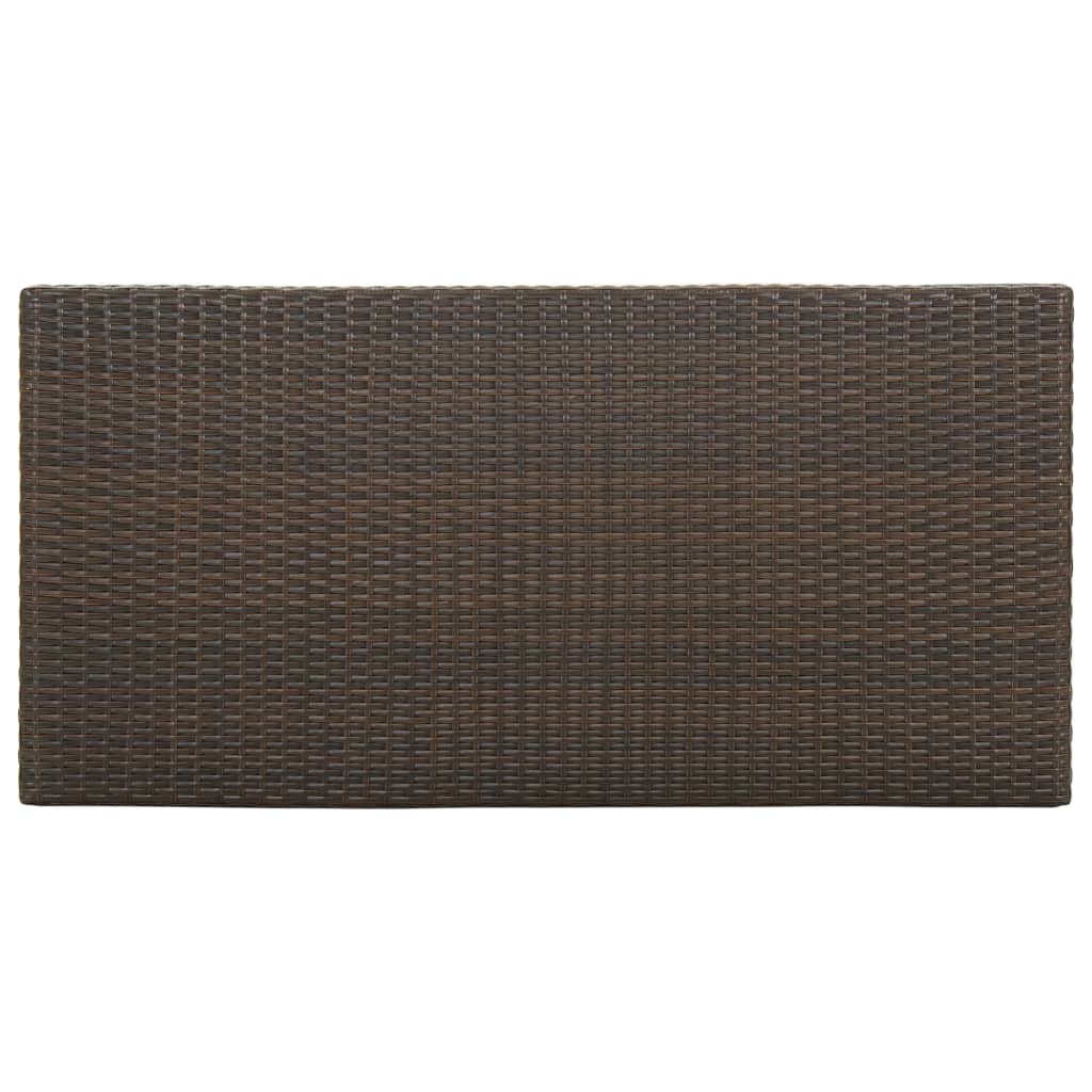Barbord med oppbevaringsstativ brun 120x60x110 cm polyrotting