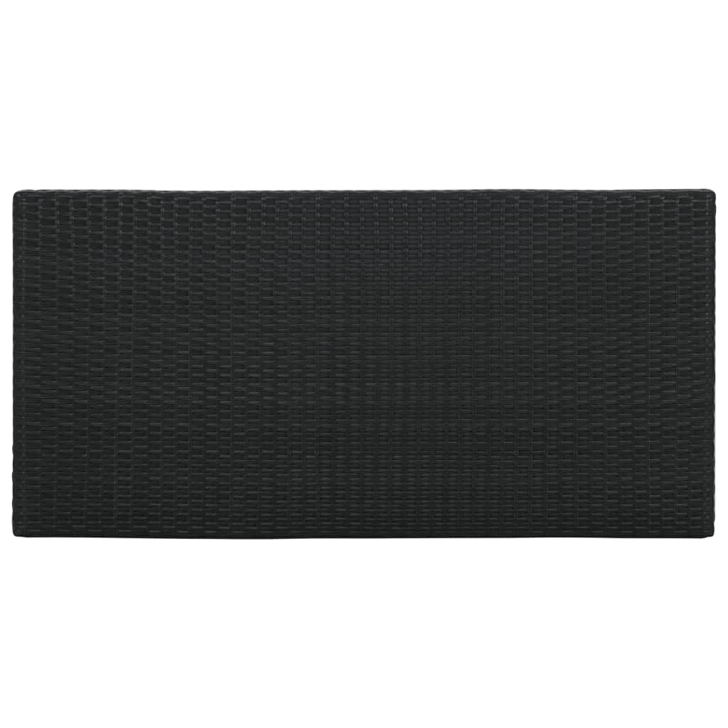 Barbord med oppbevaringsstativ svart 120x60x110 cm polyrotting