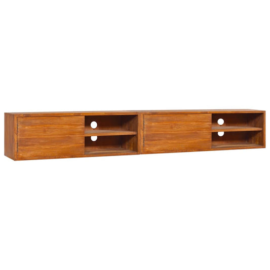 TV-Møbel Tre TV-benk heltre teak Veggmontert 180x30x30 cm