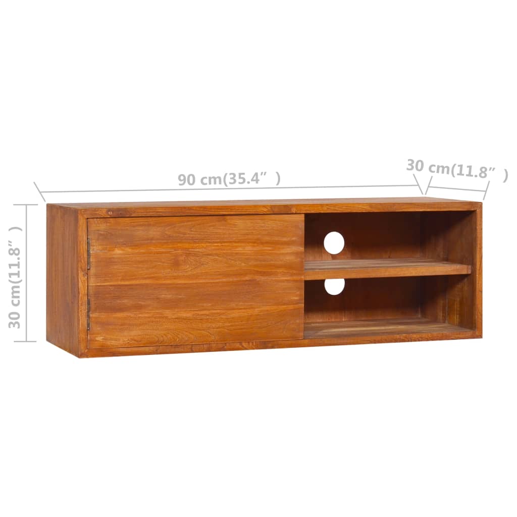 TV-Møbel Tre TV-benk heltre teak Veggmontert 180x30x30 cm