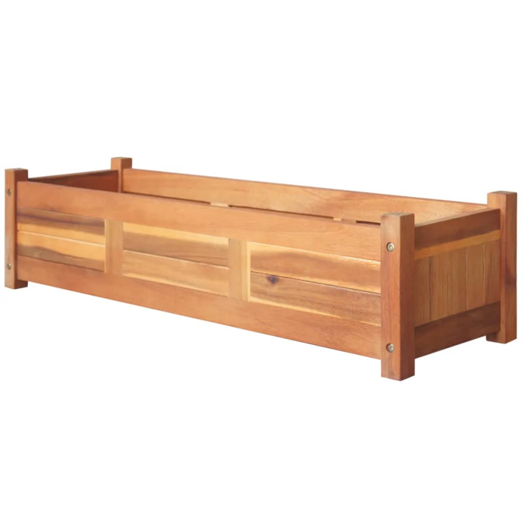 Utendørs Blomsterkasse Plantekasse Tre 2 stk akasietre 100x30x25 cm
