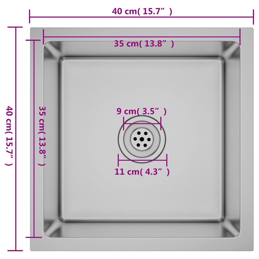 Kjøkkenvask Håndlaget rustfritt stål