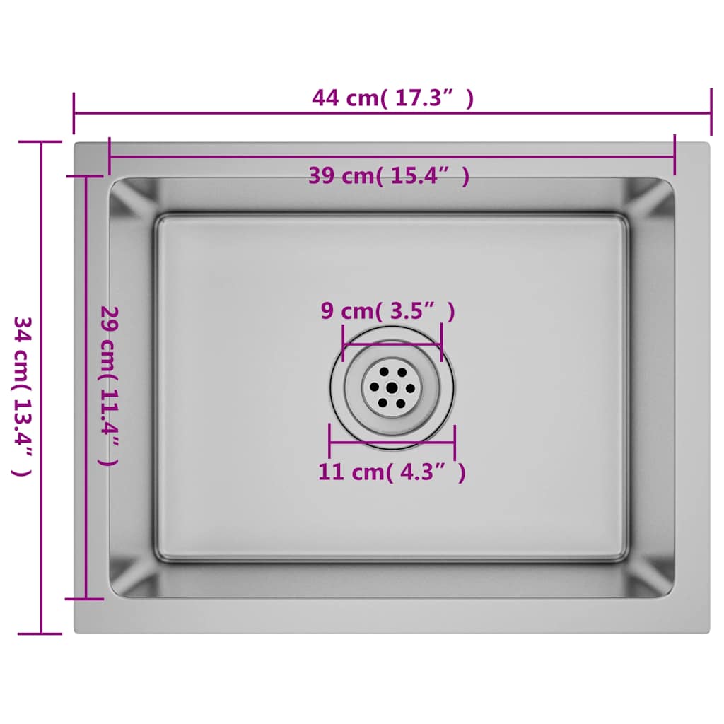 Kjøkkenvask Håndlaget rustfritt stål