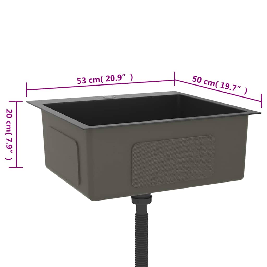 Kjøkkenvask Håndlaget Svart rustfritt stål