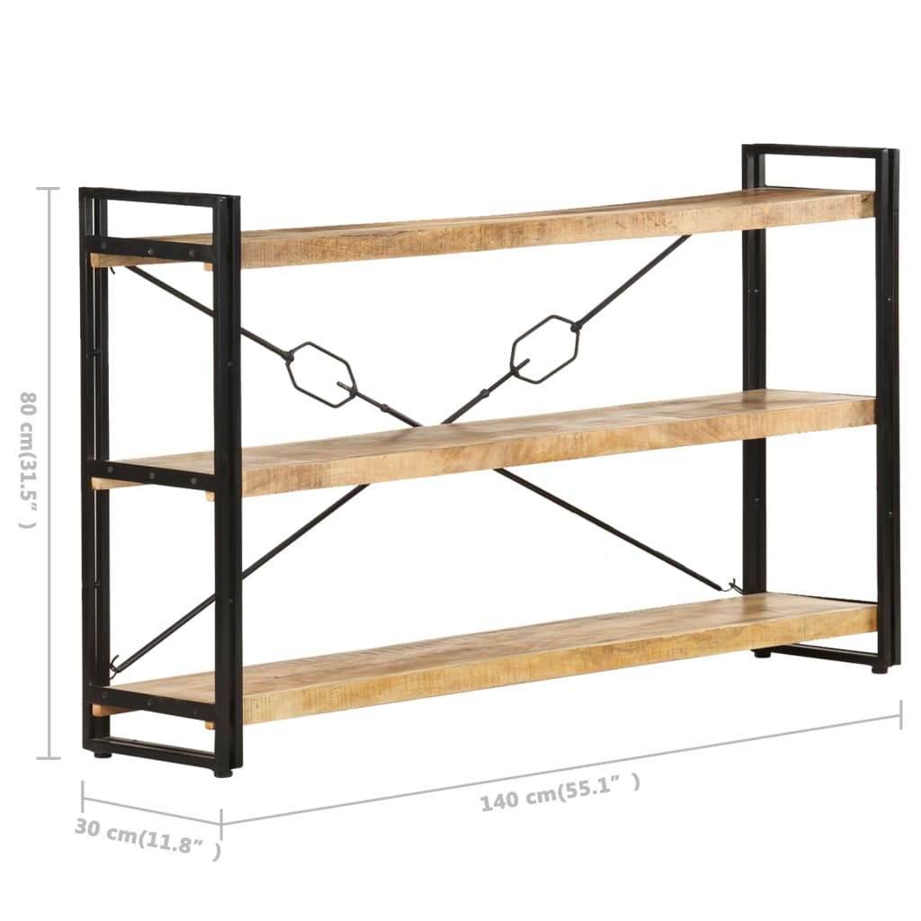 Bokhylle Tre 3 etasjer 140x30x80 cm heltre mango
