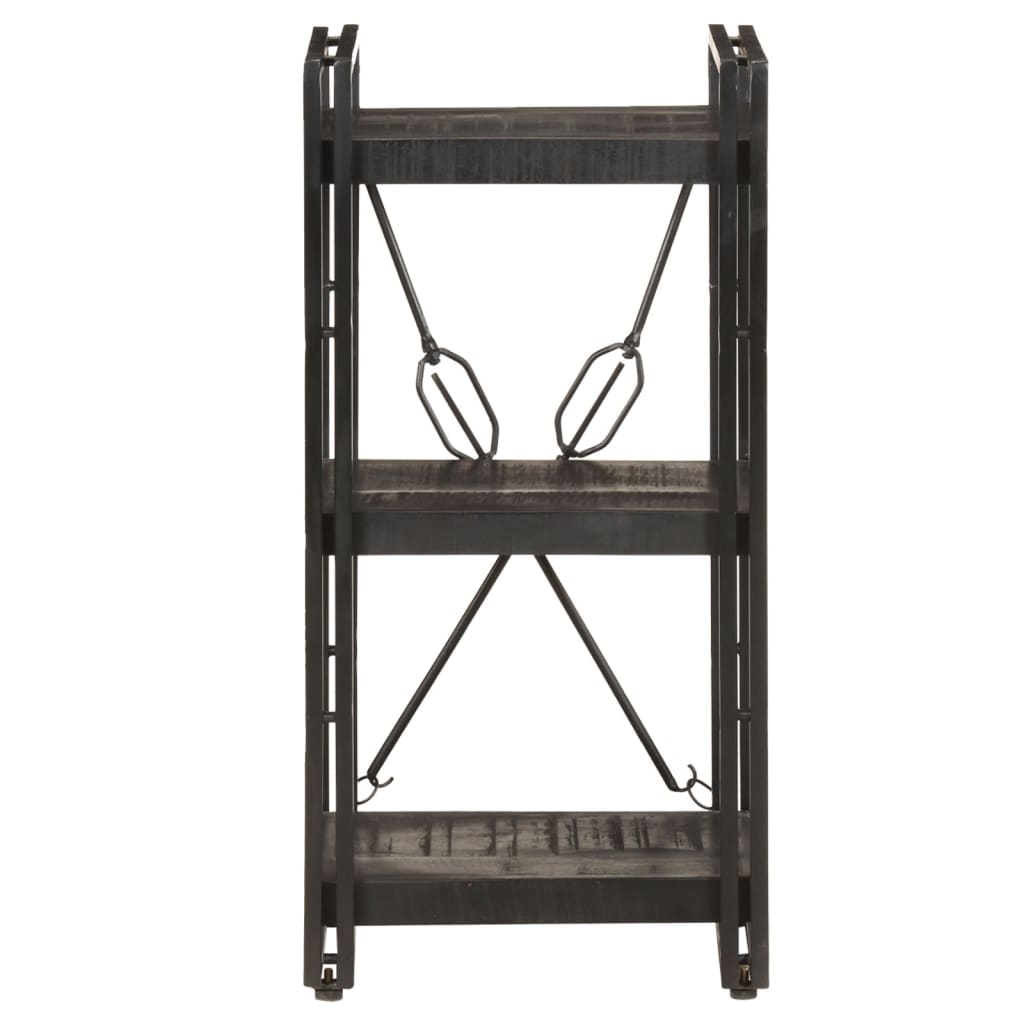 Bokhylle Svart 3 etasjer 40x30x80 cm heltre mango