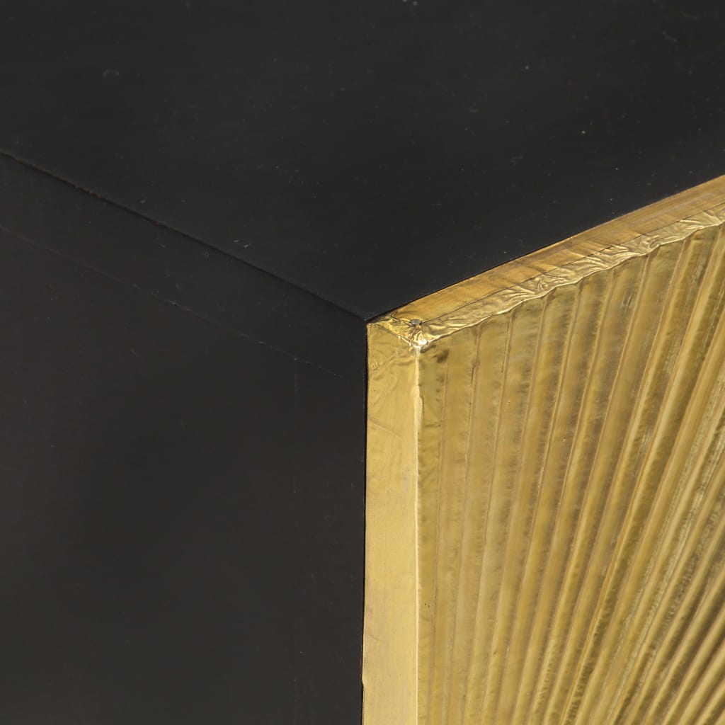 Nattbord Sengbord Tre heltre mangotre med messingfront 40x30x50 cm