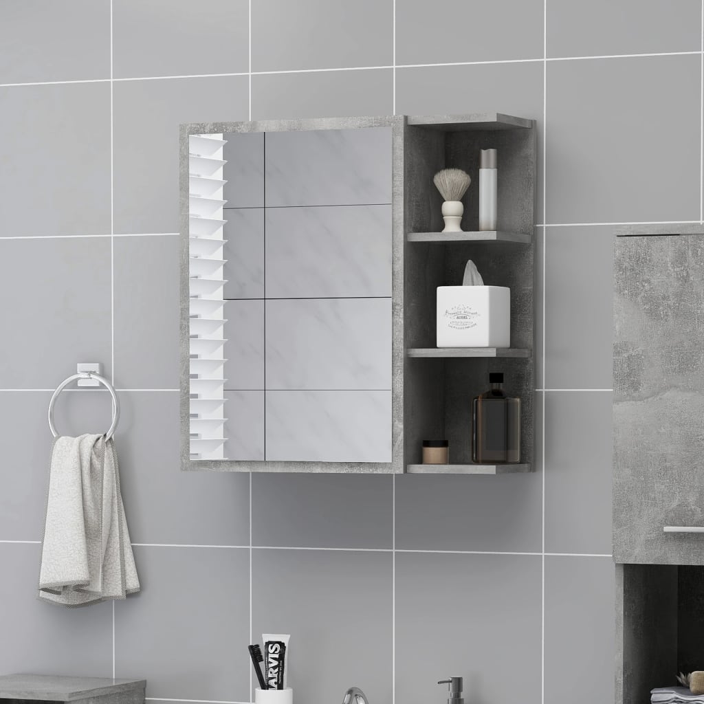 Baderomsspeil Skap Betonggrå 62,5x20,5x64 cm