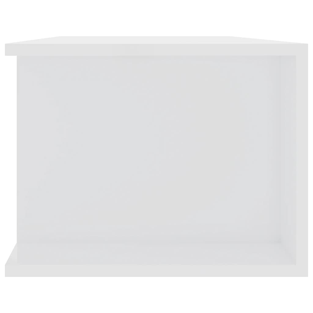 TV-Møbel Høyglans Hvit Tv-benk med LED-lys 135x39x30 cm