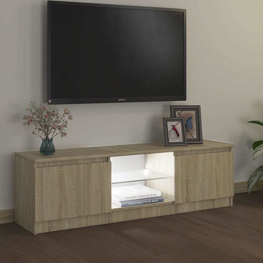 TV-Møbel Sonoma Eik TV-benk med LED-lys 120x30x36 cm