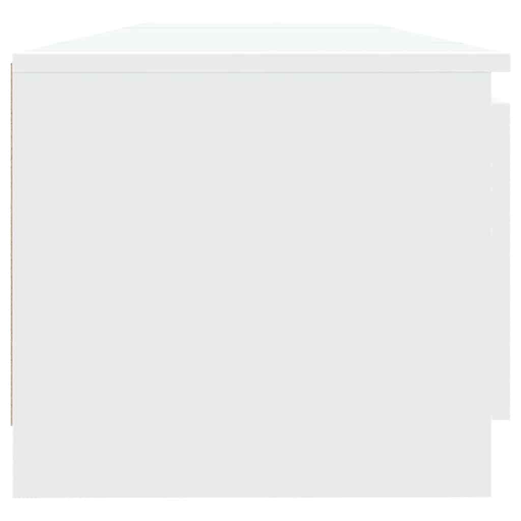 TV-Møbel Hvit TV-benk med LED-lys 140x40x36 cm