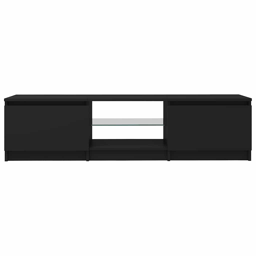 TV-Møbel Svart Tv-benk med LED-lys 140x40x35,5 cm