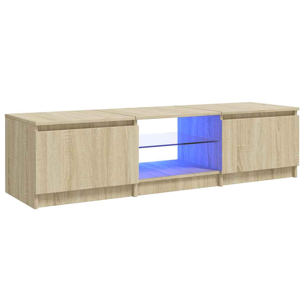 TV-Møbel Sonoma Eik Tv-benk med LED-lys 140x40x35,5 cm