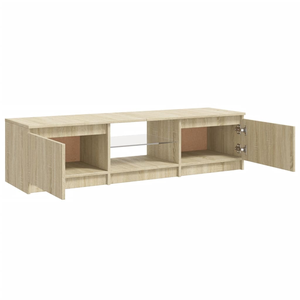 TV-Møbel Sonoma Eik Tv-benk med LED-lys 140x40x35,5 cm
