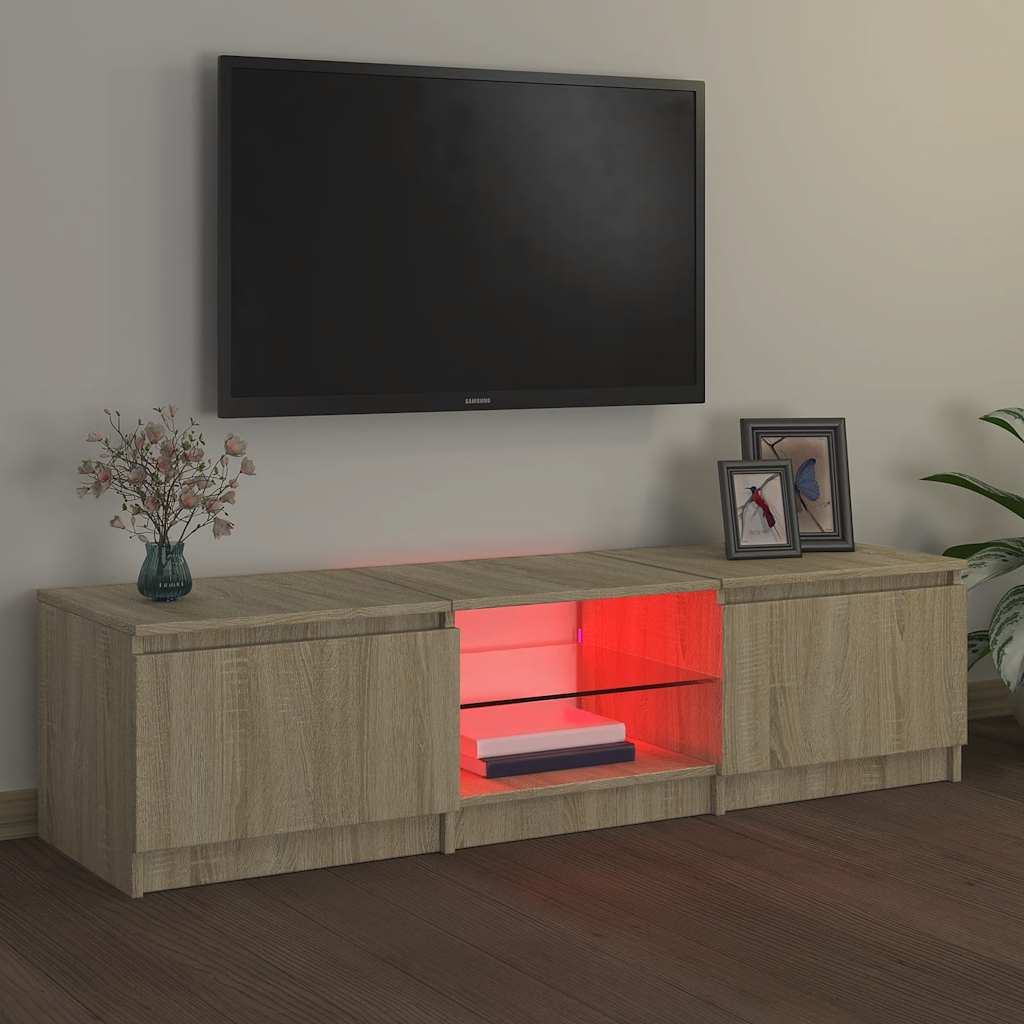 TV-Møbel Sonoma Eik Tv-benk med LED-lys 140x40x35,5 cm
