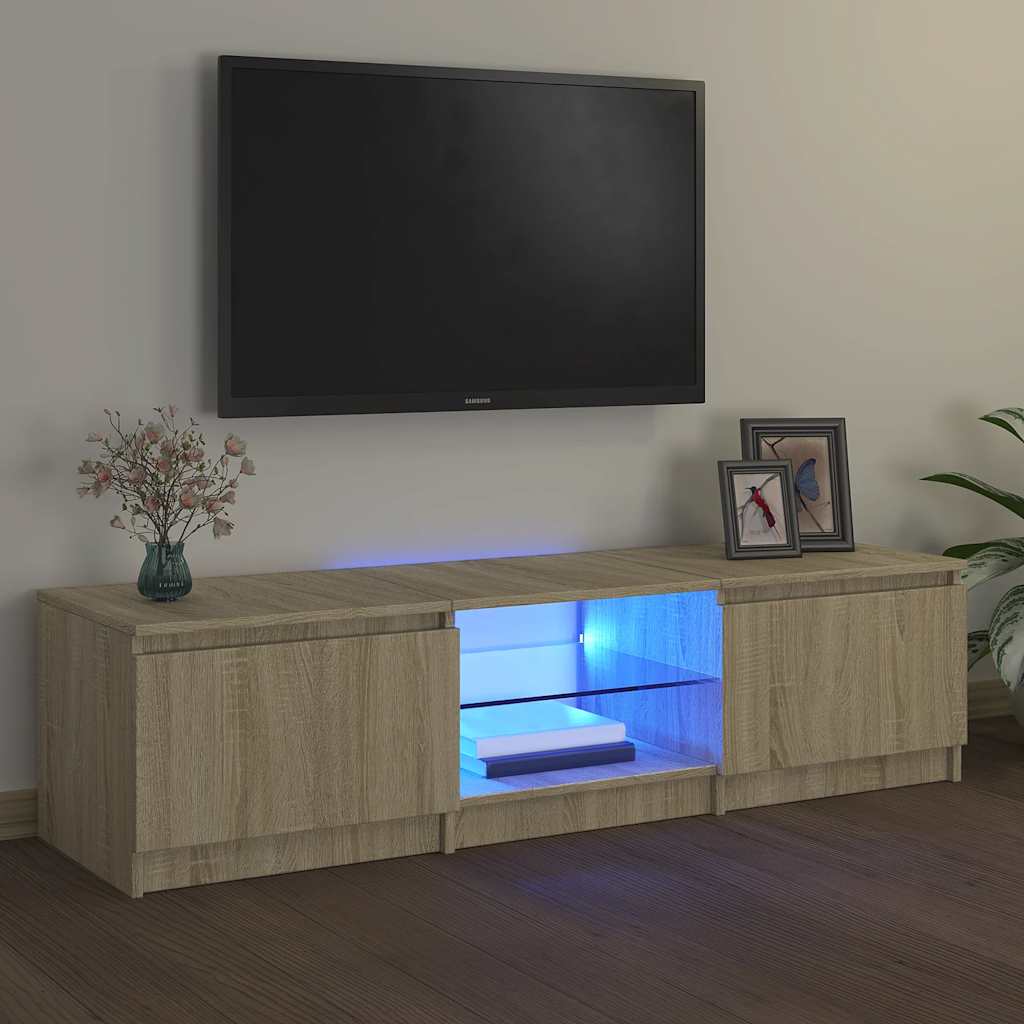 TV-Møbel Sonoma Eik Tv-benk med LED-lys 140x40x35,5 cm