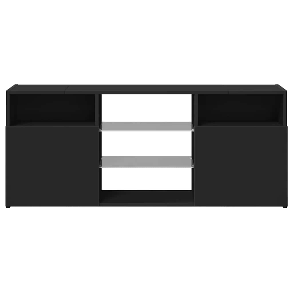 TV-Møbel Svart TV-benk med LED-lys 120x30x50 cm