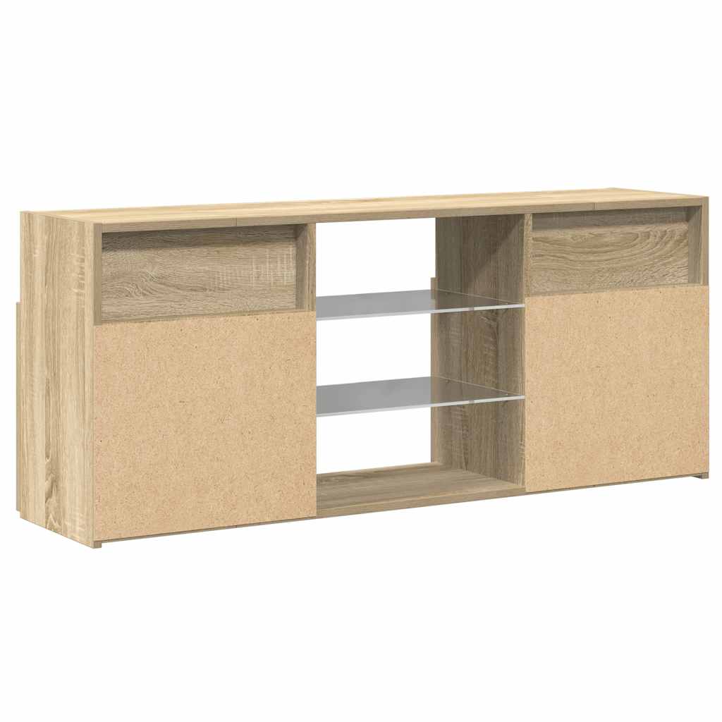 TV-Møbel Sonoma Eik TV-benk med LED-lys 120x30x50 cm