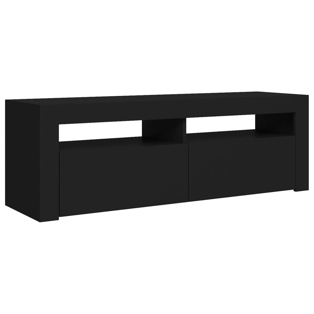 TV-Møbel Svart TV-benk med LED-lys 120x35x40 cm