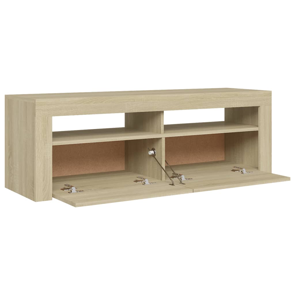 TV-Møbel Sonoma Eik TV-benk med LED-lys 120x35x40 cm