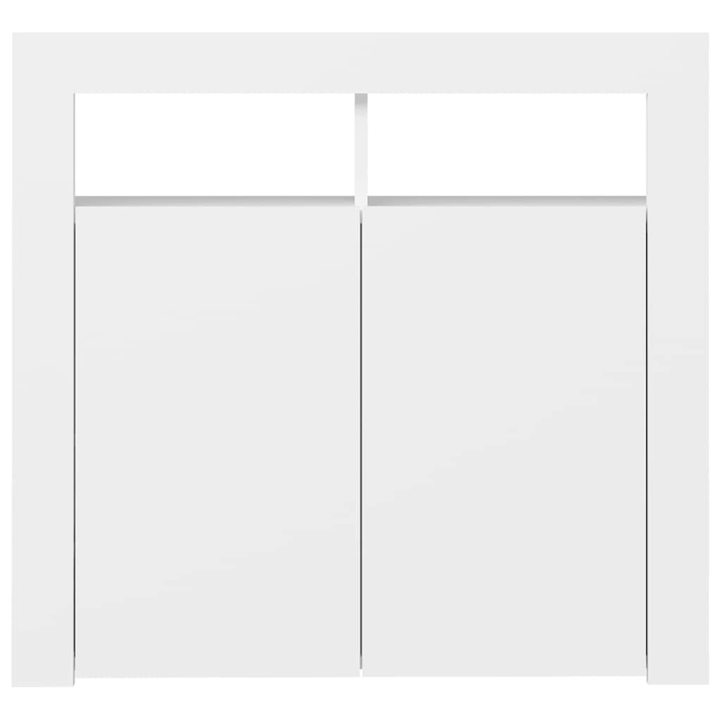 Skjenk Hvit med LED-lys 80x35x75 cm