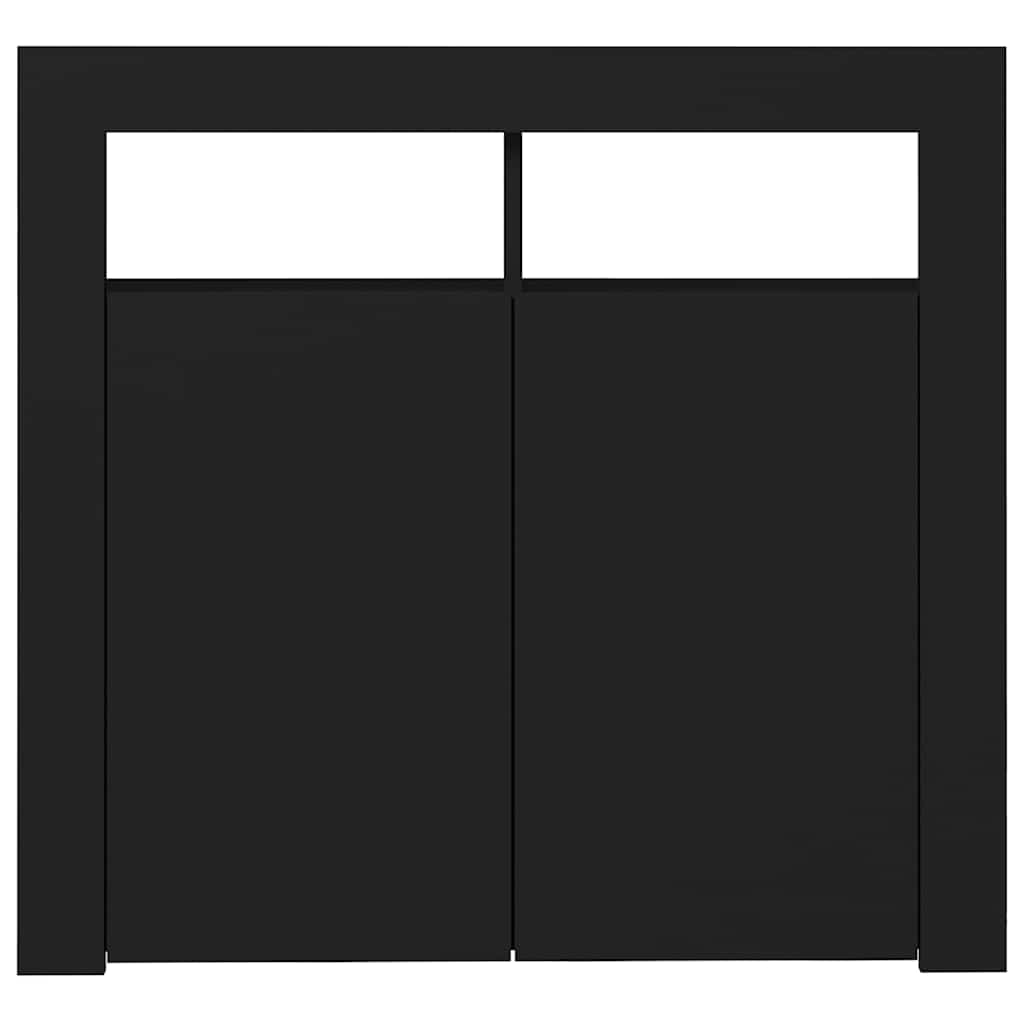 Skjenk Svart med LED-lys 80x35x75 cm