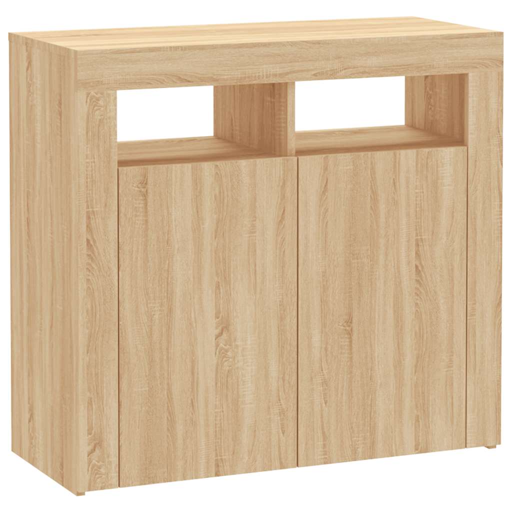 Skjenk Sonoma Eik med LED-lys 80x35x75 cm