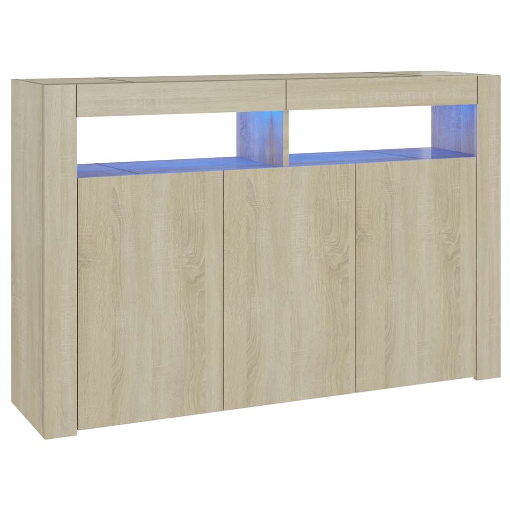 Skjenk Sonoma Eik med LED-lys 115,5x30x75 cm