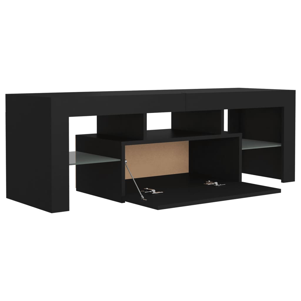 TV-Møbel Svart TV-benk med LED-lys 120x35x40 cm