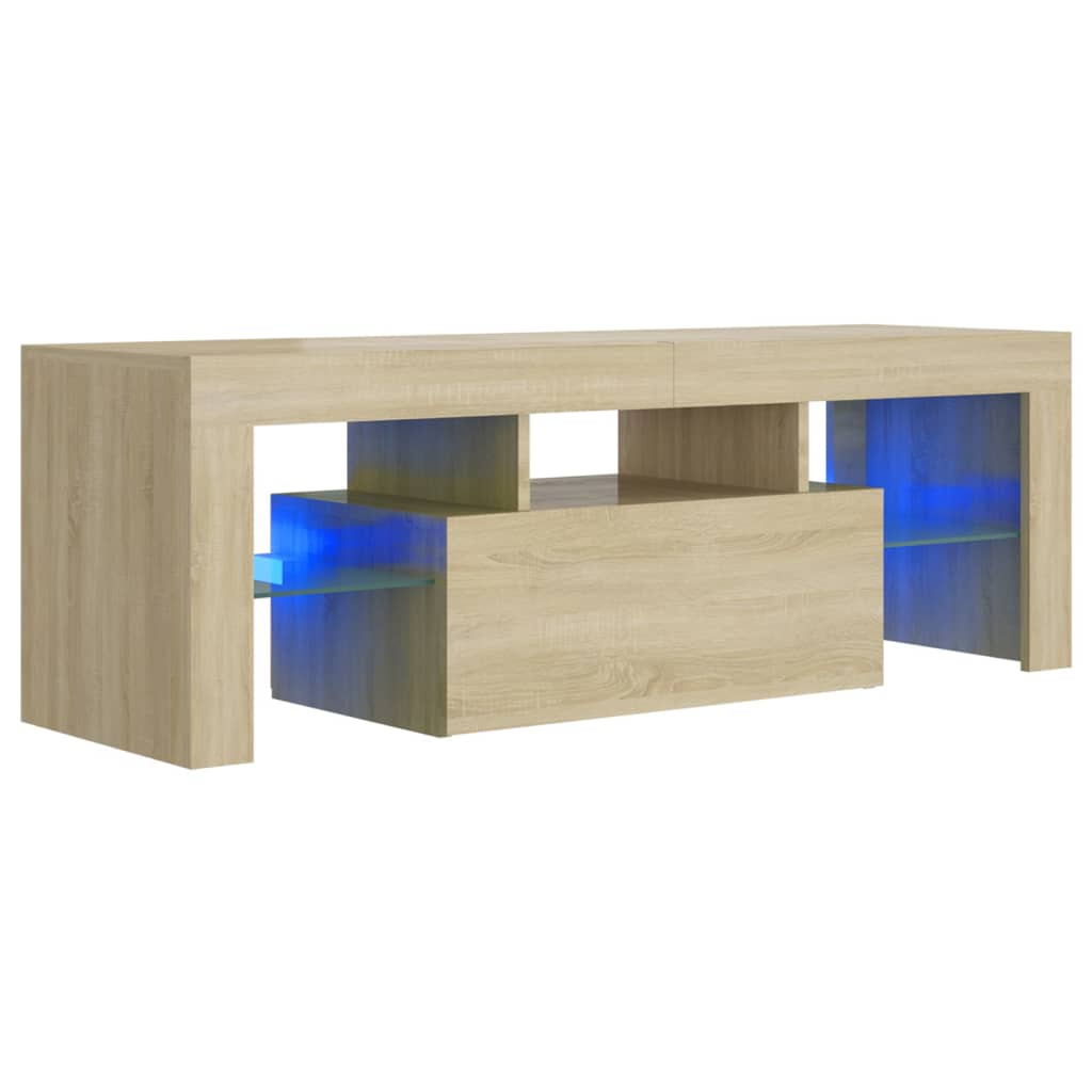 TV-Møbel Sonoma Eik TV-benk med LED-lys 120x35x40 cm