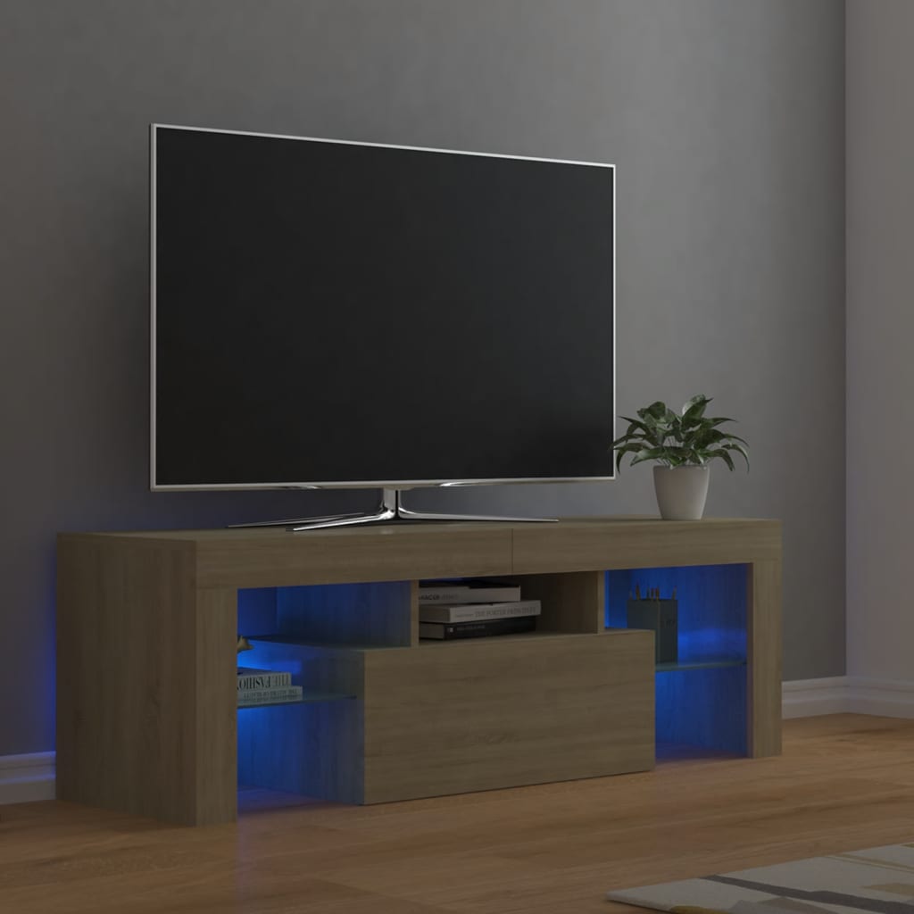 TV-Møbel Sonoma Eik TV-benk med LED-lys 120x35x40 cm