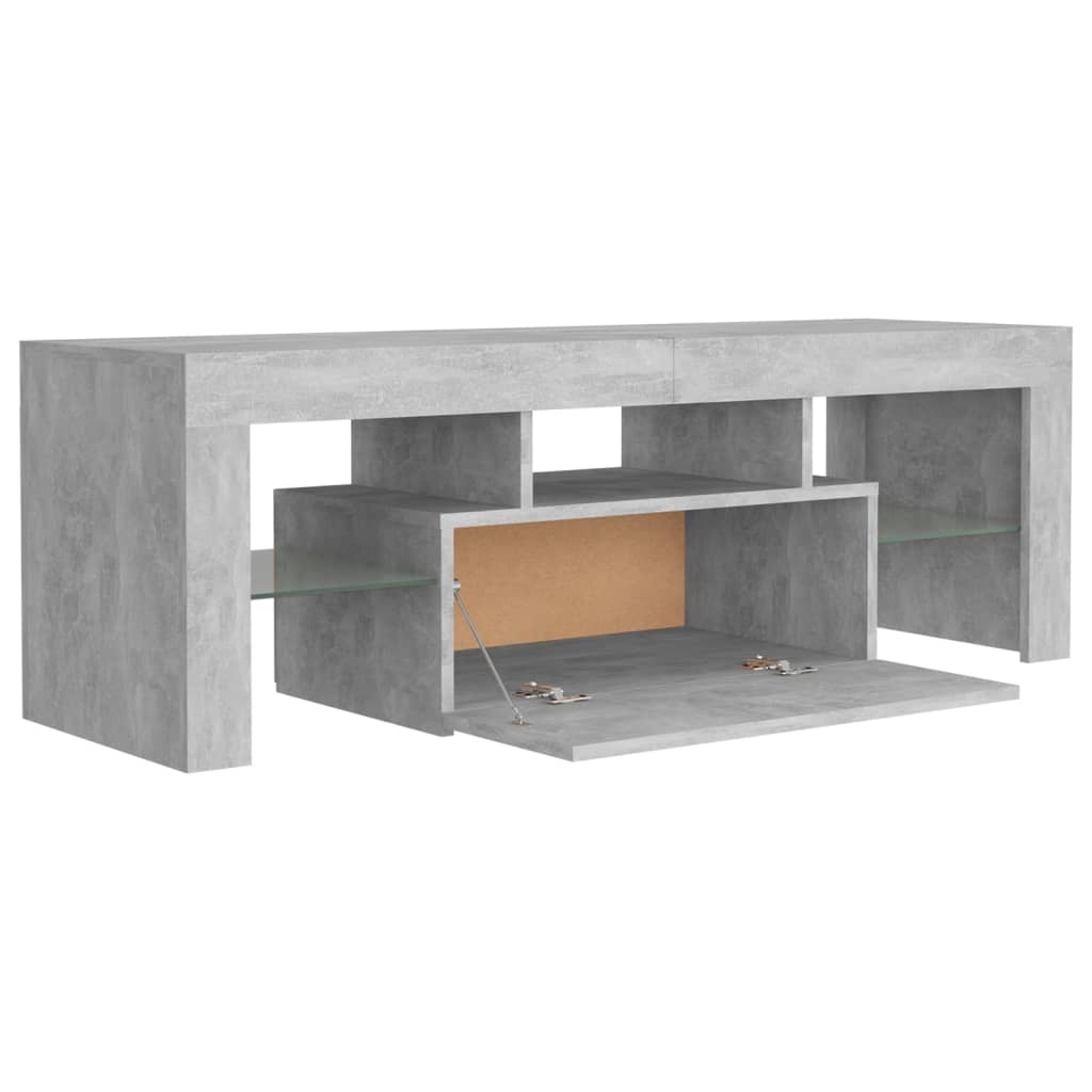 TV-Møbel Betonggrå TV-benk med LED-lys 120x35x40 cm