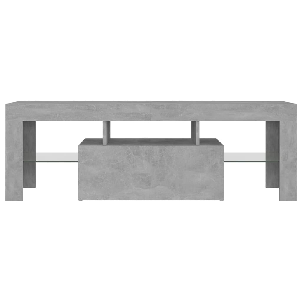 TV-Møbel Betonggrå TV-benk med LED-lys 120x35x40 cm