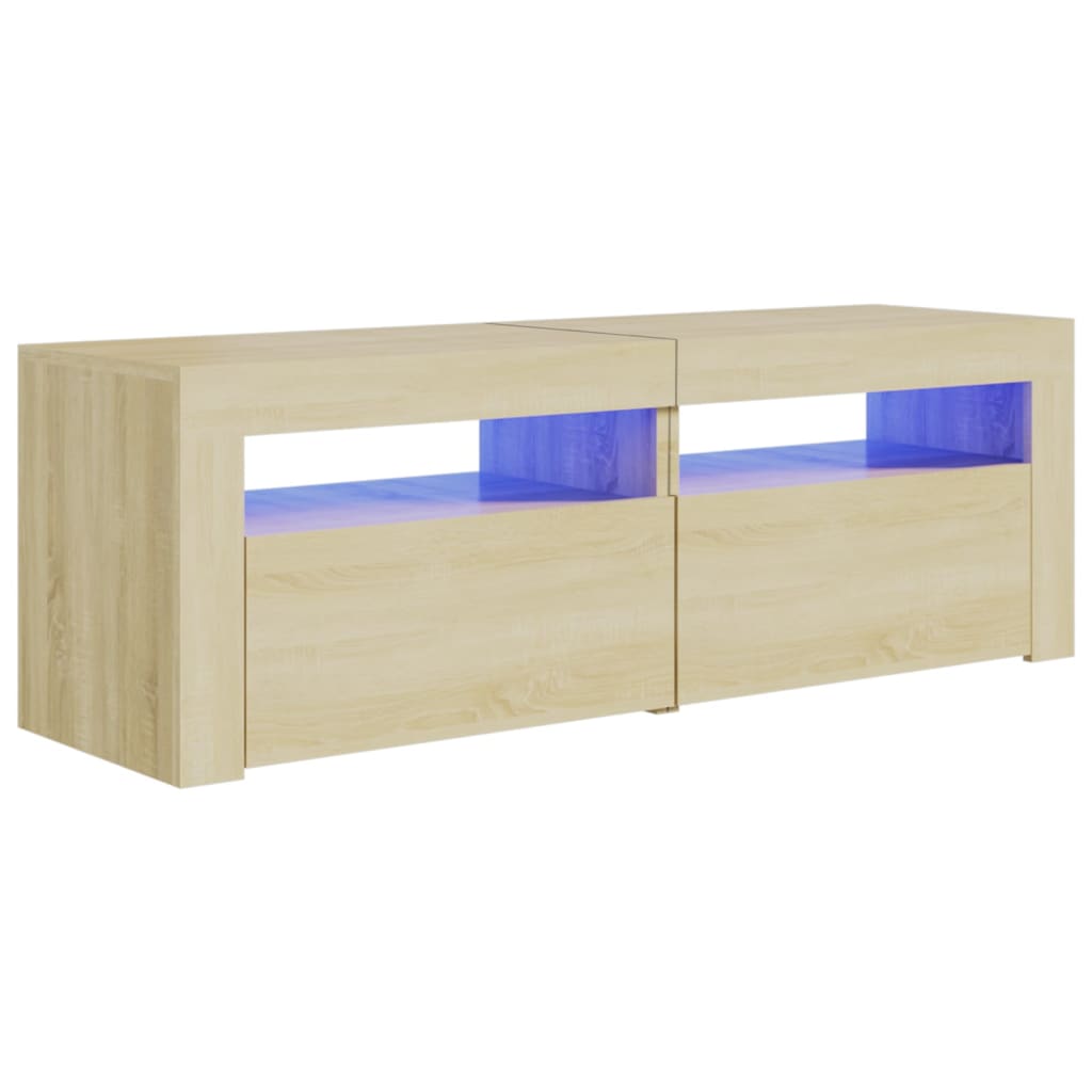 TV-Møbel Sonoma Eik TV-benk med LED-lys 120x35x40 cm