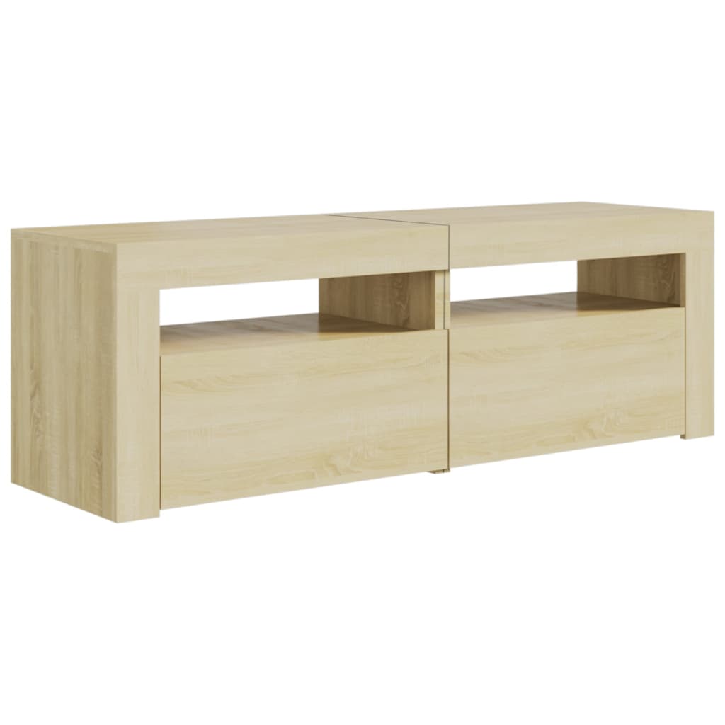 TV-Møbel Sonoma Eik TV-benk med LED-lys 120x35x40 cm