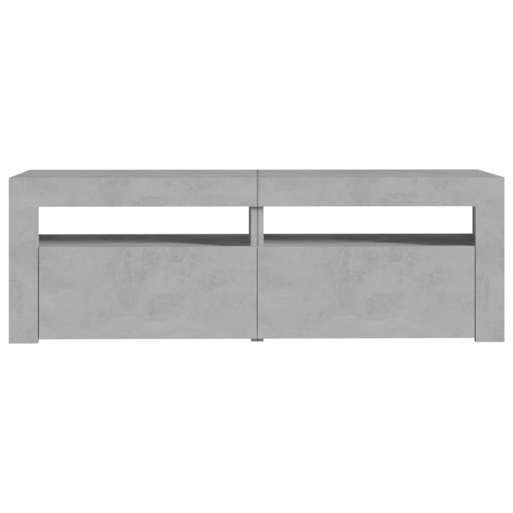 TV-Møbel Betonggrå TV-benk med LED-lys 120x35x40 cm