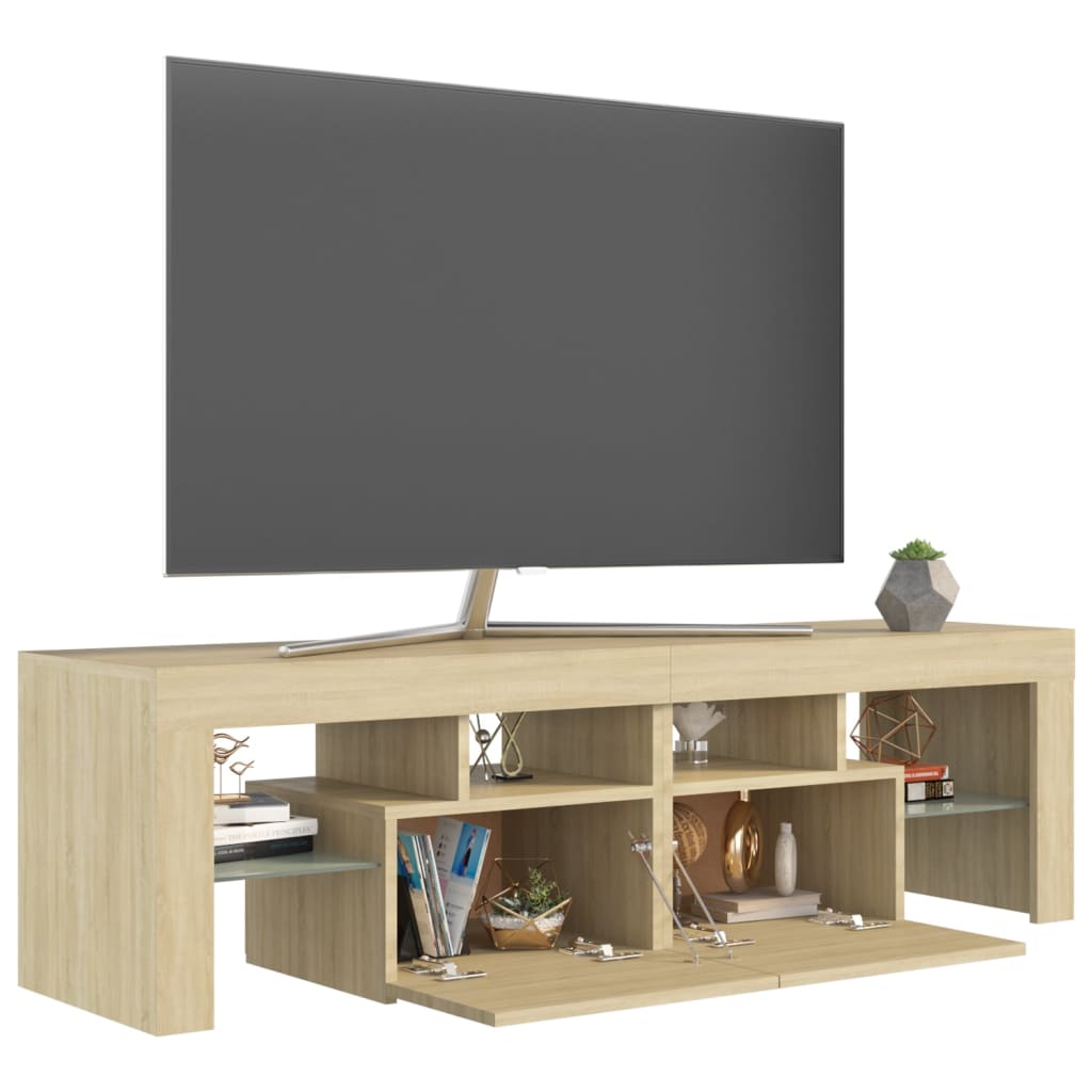 TV-Møbel Sonoma Eik TV-benk med LED-lys 140x36,5x40 cm