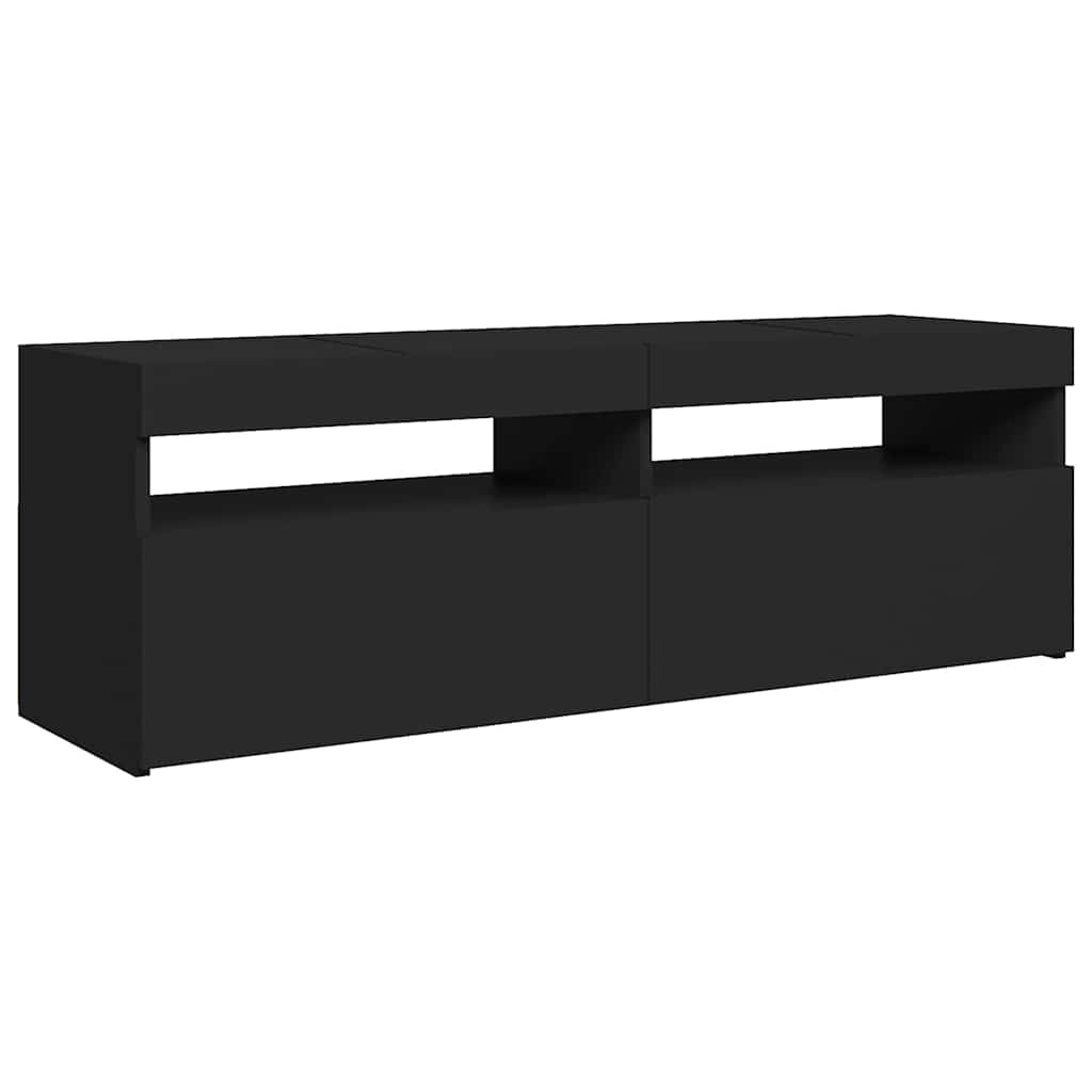 TV-Møbel Svart TV-benk med LED-lys 120x35x40 cm