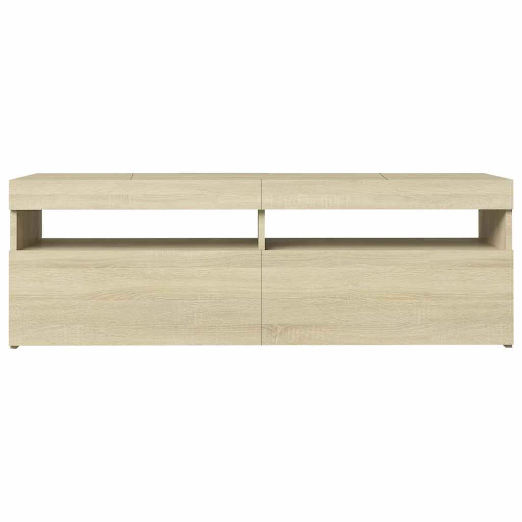 TV-Møbel Sonoma Eik TV-benk med LED-lys 120x35x40 cm