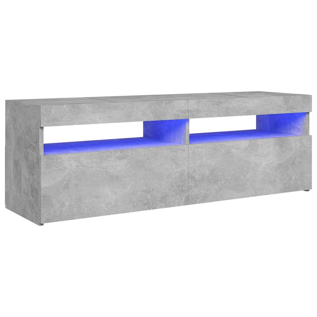 TV-Møbel Betonggrå TV-benk med LED-lys 120x35x40 cm