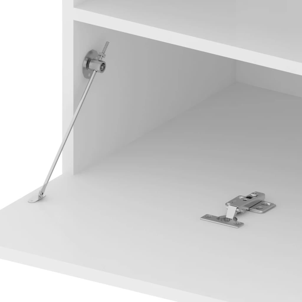 TV-Møbel Høyglans Hvit Tv-benker 2 stk med LED-lys 75x35x40 cm
